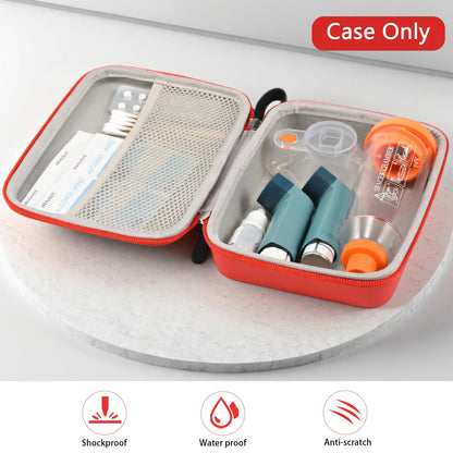 Klawdsky travel inhaler holder packed with spacer mask and emergency medicine packs