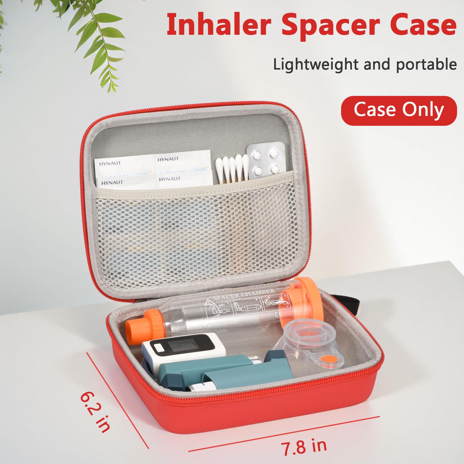 Close up look at the durable water resistant exterior material of Klawdsky red case