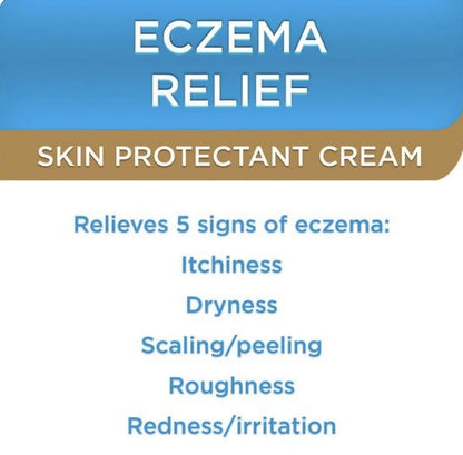 Back label of SUNCKY Eczema Relief Skin Protectant showing active ingredients list and steroid free claim