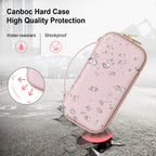 Canboc handheld spacer case pink side angle detailing the smooth dual zipper mechanism