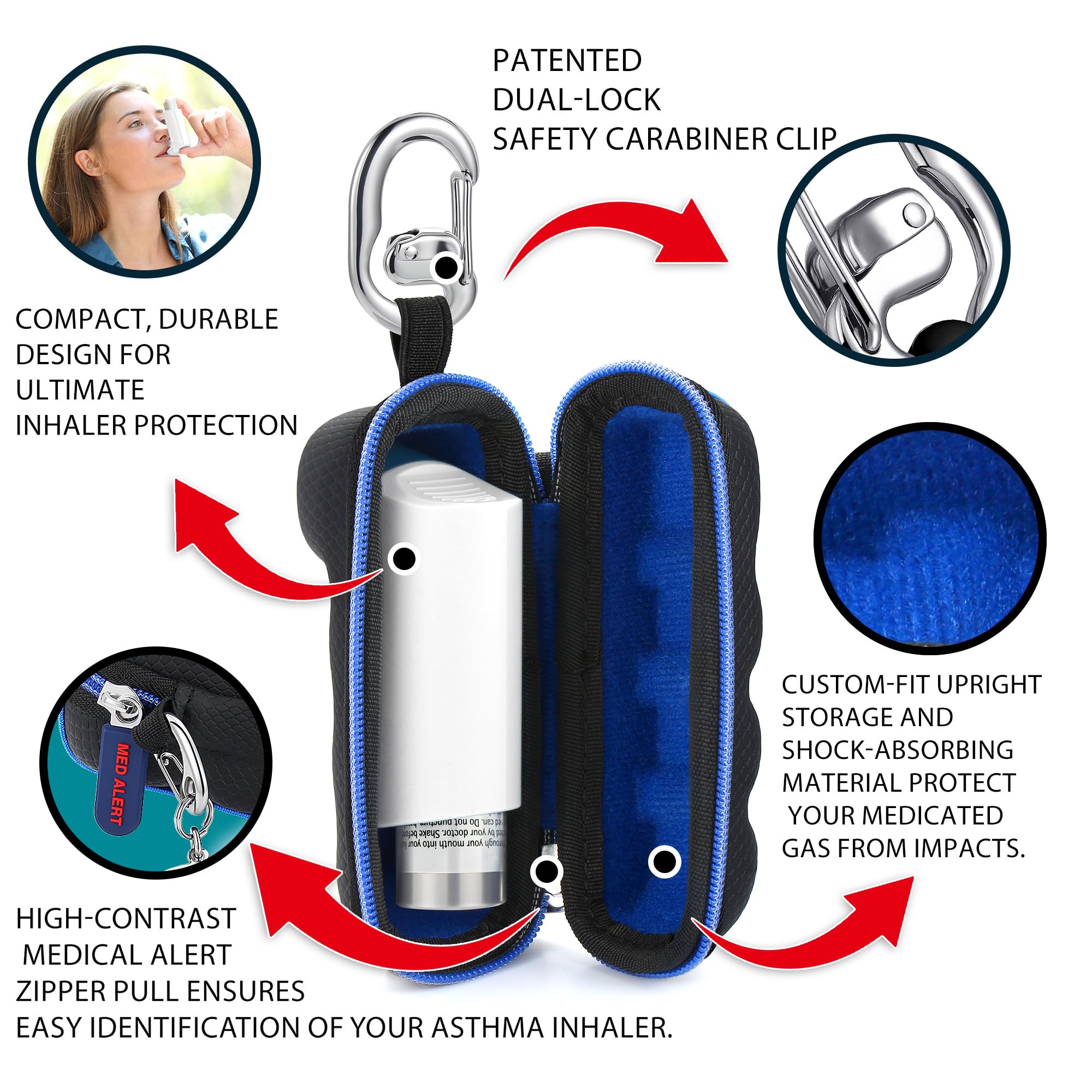 Divoti protective medicine holder case with heavy duty metal carabiner attachment