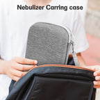 ProCase grey nebulizer travel case showing close up detail of the smooth durable closure zipper.