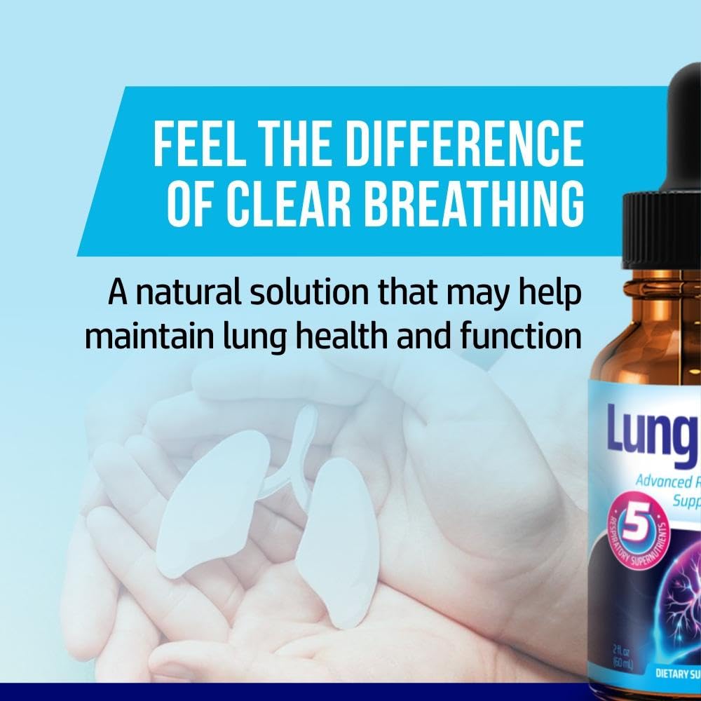 Liquid herbal supplement bottle for deep breathing and mucus relief