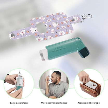 Rnyleeg kids portable inhaler accessory laid flat showing exact product dimensions for size comparison.