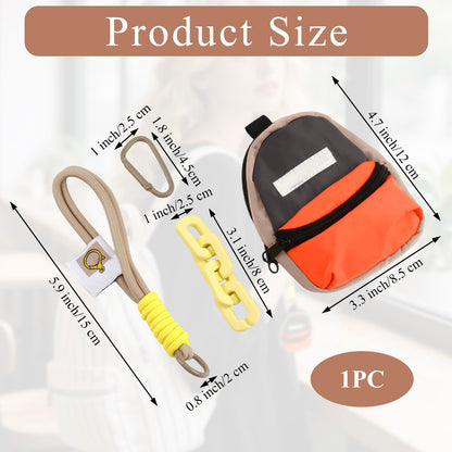 Compact medical travel pouch attached to a school backpack strap