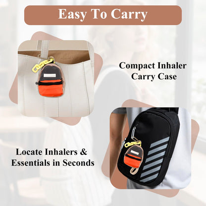 Durable zippered canvas inhaler protector case showing interior space