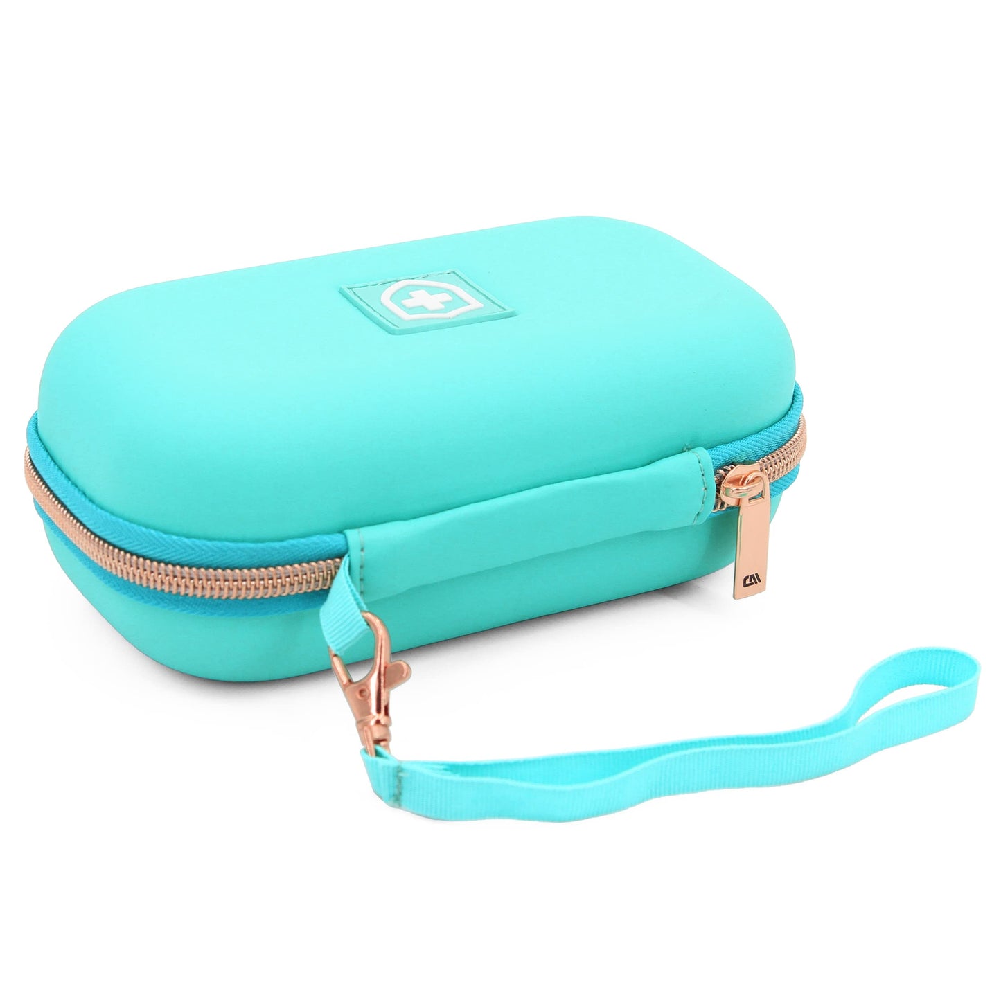 CASEMATIX travel organizer side angle view demonstrating the secure zipper closure and slim profile