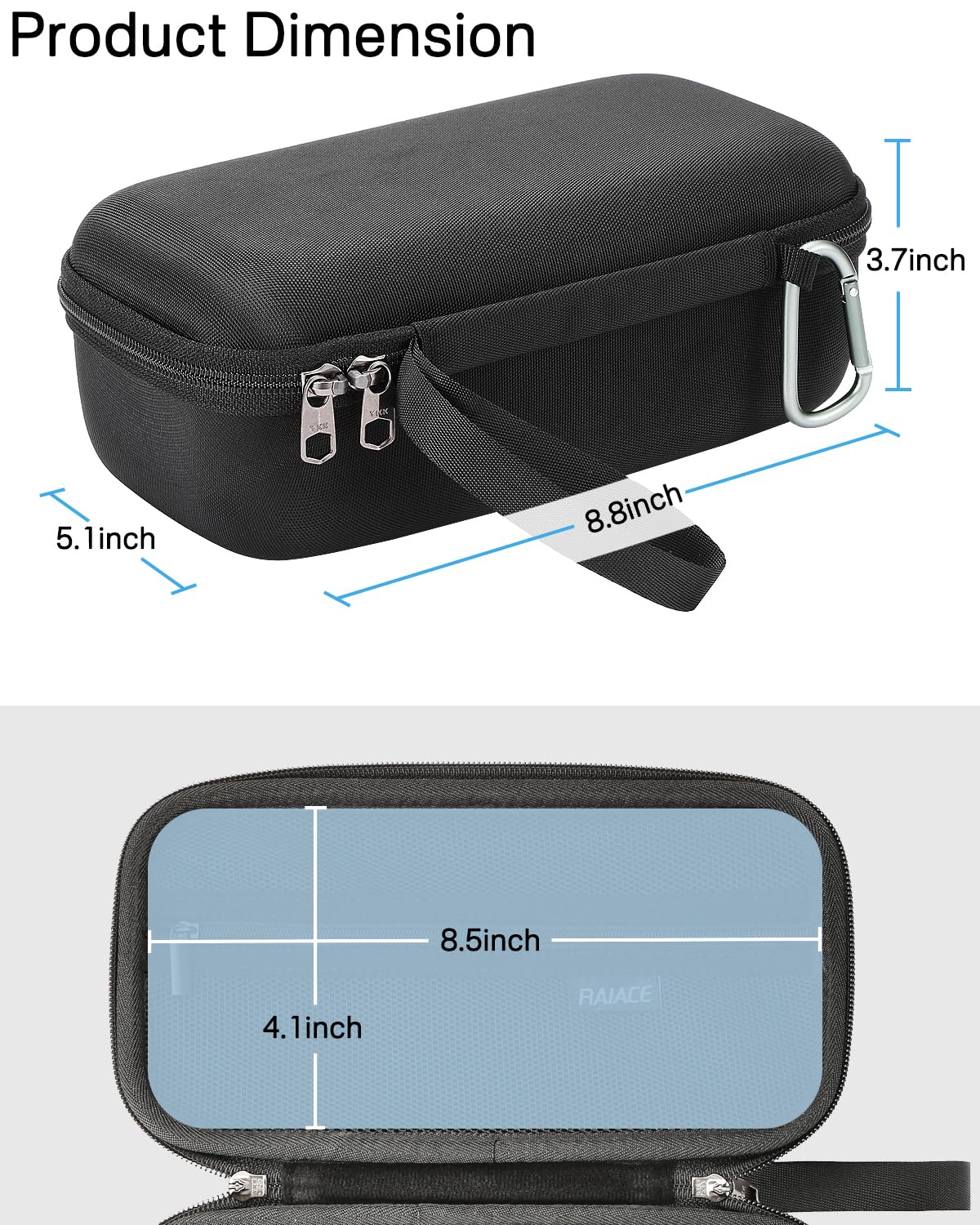 RAIACE waterproof asthma inhaler storage pouch close up look