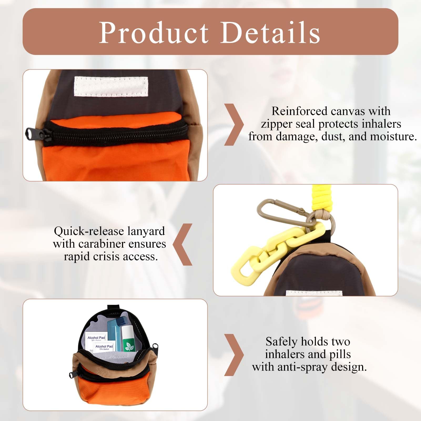 Portable medical pouch designed for carrying Ventolin devices safely