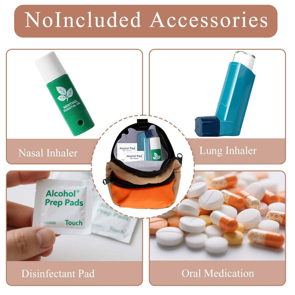 Inside view of the compact travel medicine bag with alcohol prep pads