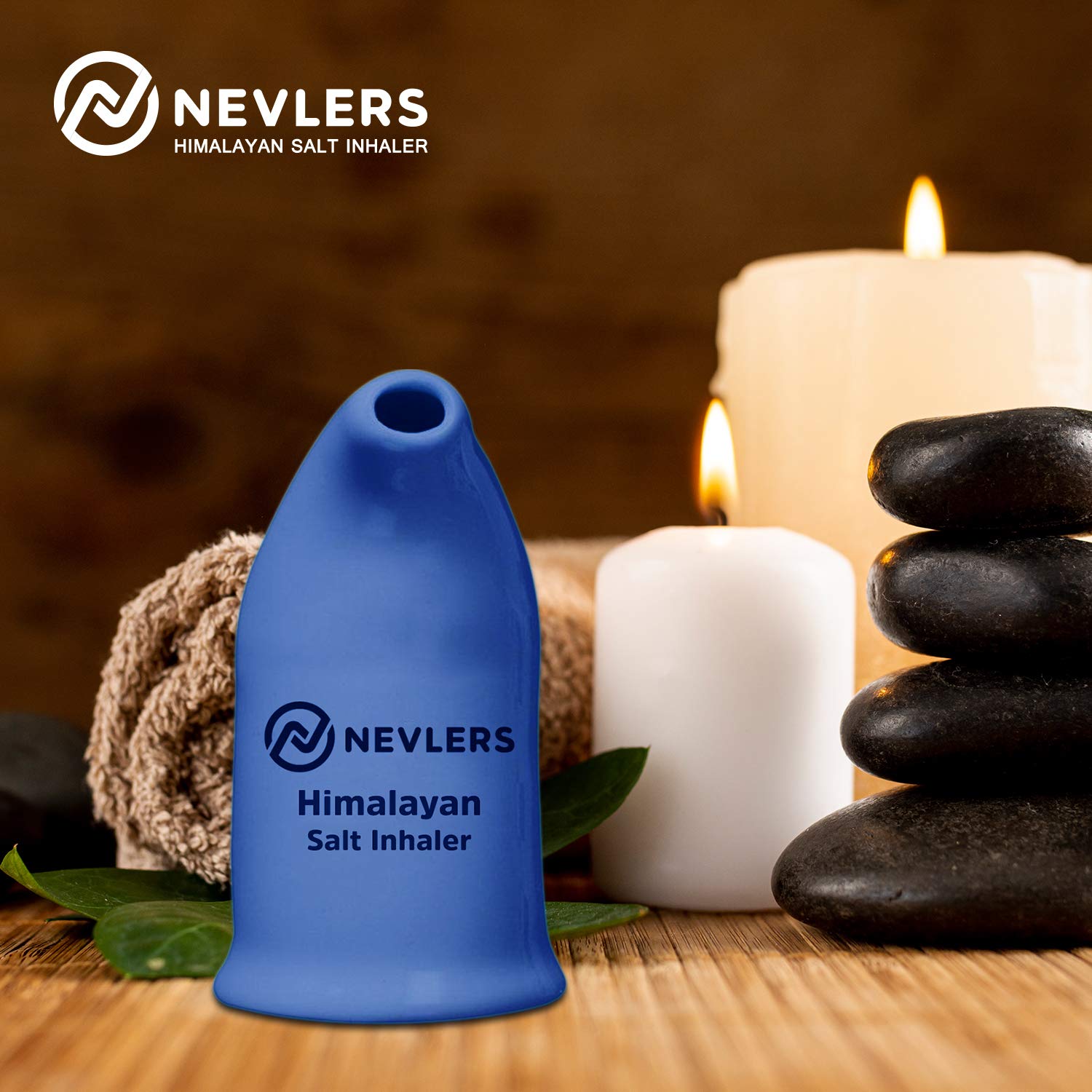 Nevlers ceramic breathing device with six ounce bag of coarse pink salt crystals