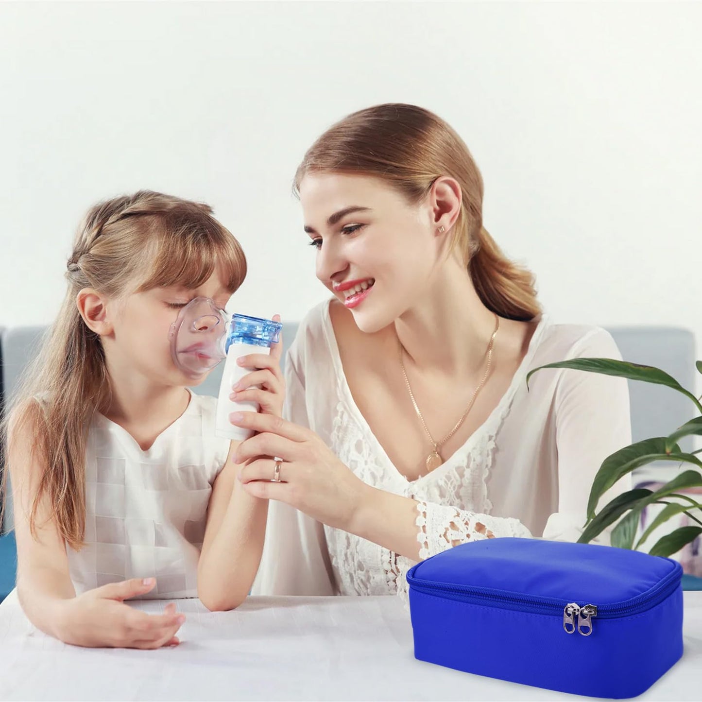 Beautyflier portable medical travel case being placed easily into a standard travel backpack.