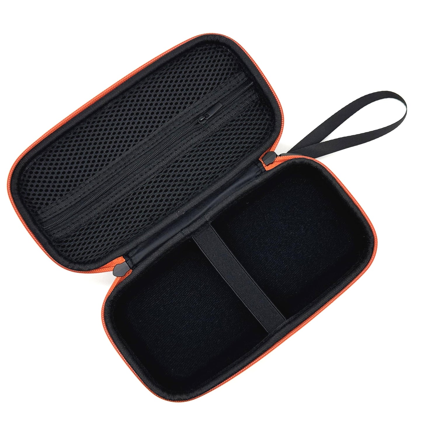 Close-up of the rugged EVA shell material on the Cecety inhaler spacer bag for impact protection.