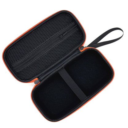 Close-up of the rugged EVA shell material on the Cecety inhaler spacer bag for impact protection.