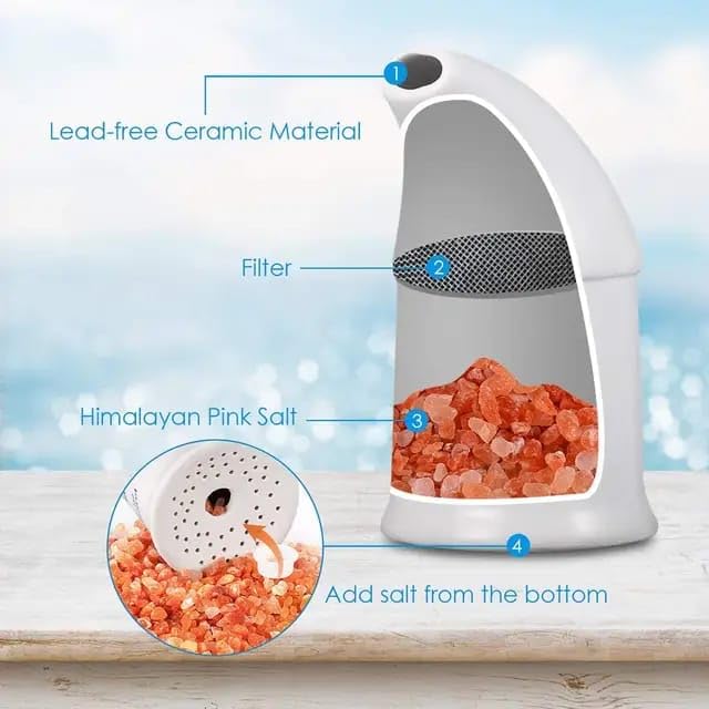 Gleam personal care salt inhaler placed on a wellness vanity table setup