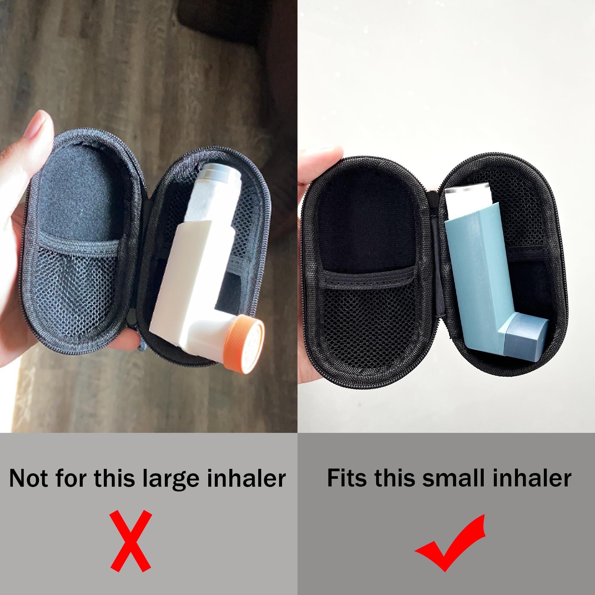 LeoTube compact medical pouch opened showing interior mesh pocket and internal storage space