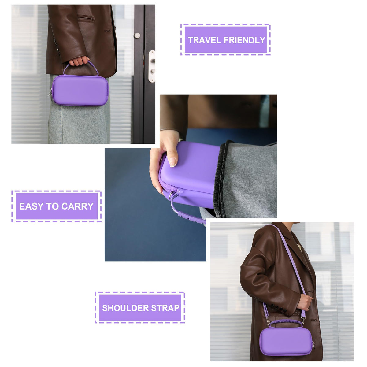 Supmay handheld nebulizer storage pouch showcasing comfortable integrated carrying hand strap