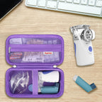 Supmay purple protective case displaying attached detachable shoulder strap for travel convenience
