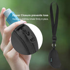 Close-up of the zipper closure on the Beautyflier asthma mini bag.