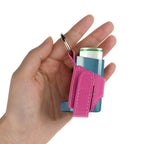 Beautyflier personal care inhaler holder being held by an adult to demonstrate actual scale and dimensions.
