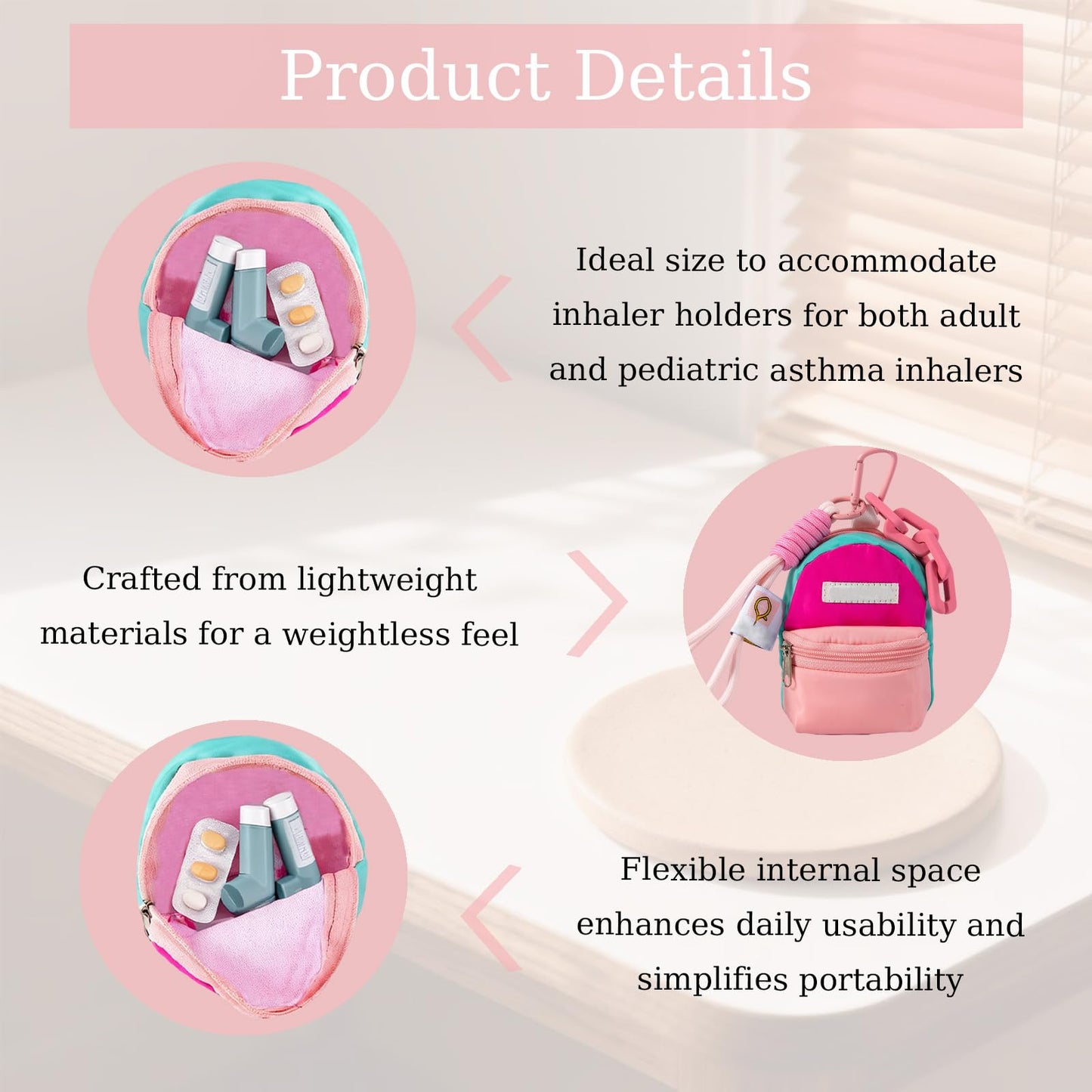 Scktoo protective polyester spacer bag displaying its slim travel-friendly profile dimensions