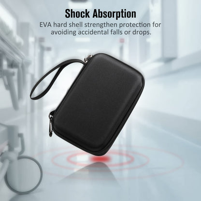 Elonbo personal inhaler storage pouch showing elastic bands securing medical equipment