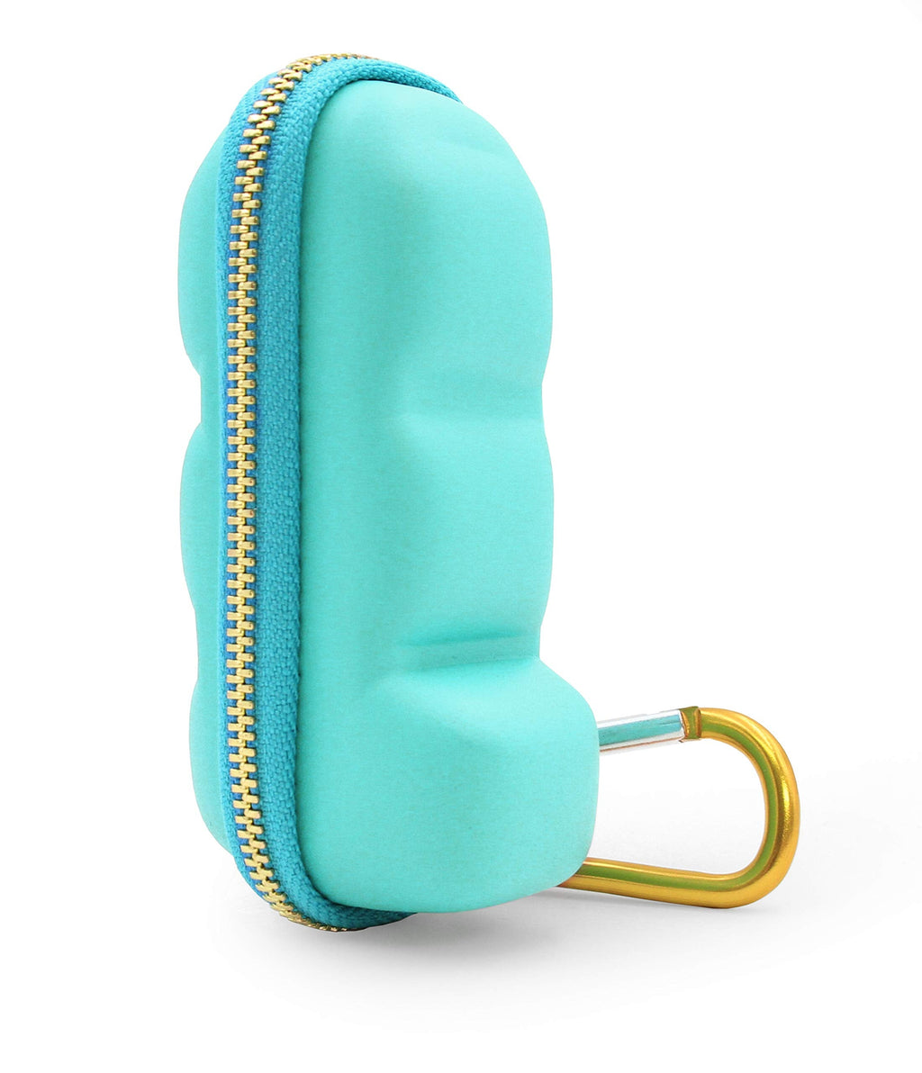 Premium hard shell inhaler holder opened up to display the protective leatherized rubber lining