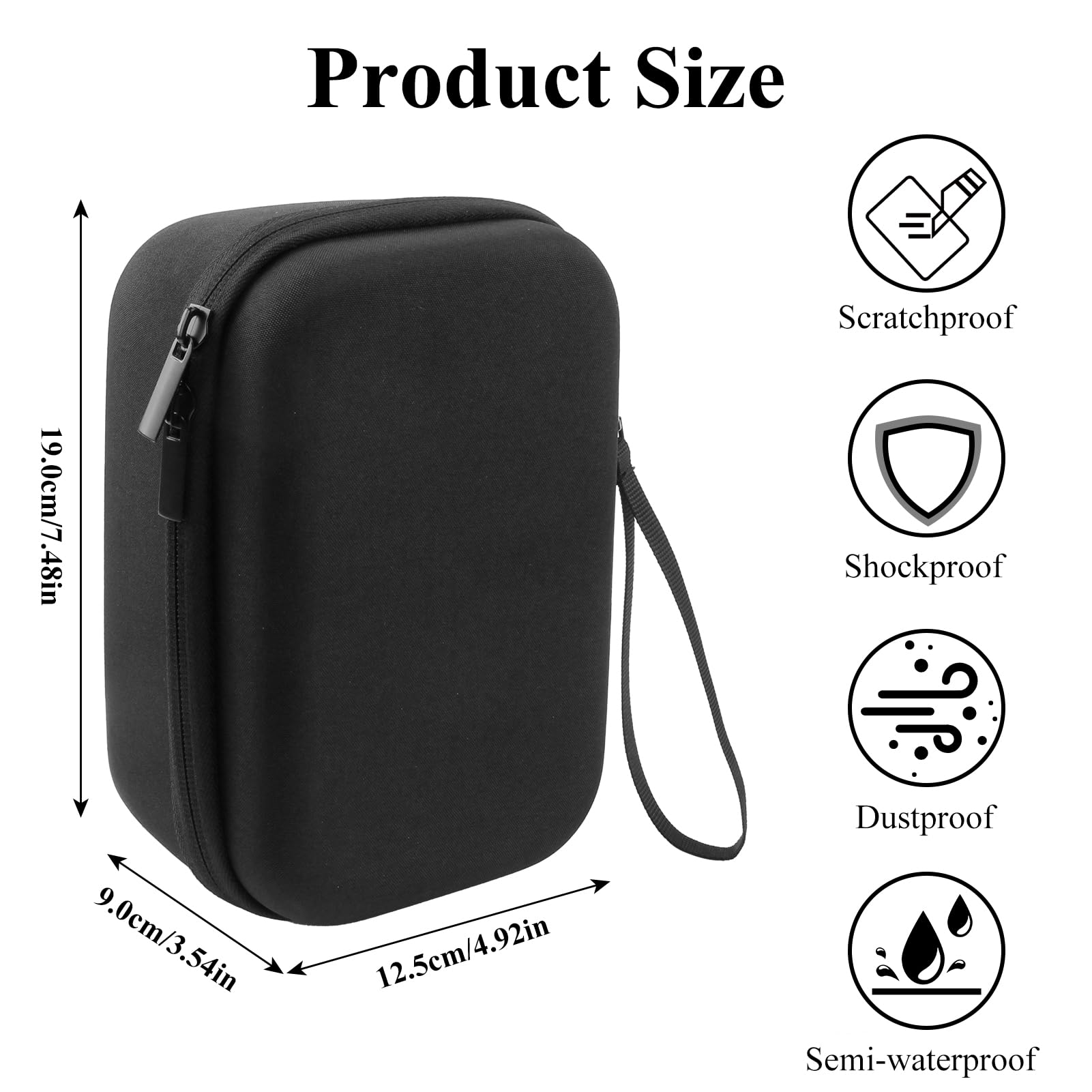 SHFGYG portable nebulizer hard case for travel open showing mesh pocket
