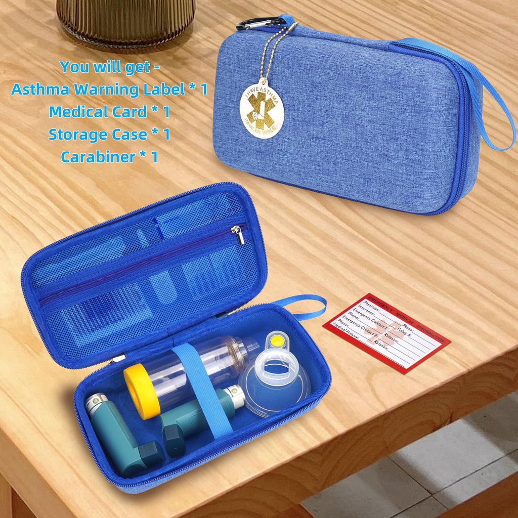 Interior compartment of the protective case demonstrating storage capacity for adult and child masks