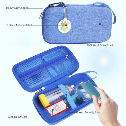 Side angle of the durable zippered respiratory medicine travel pouch