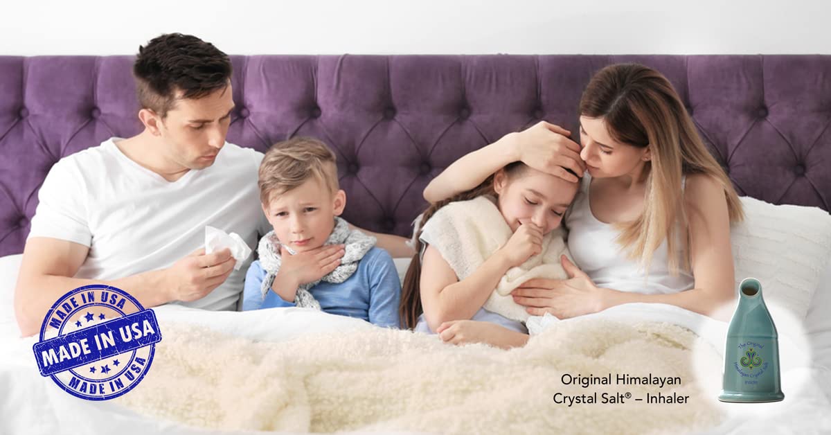 Handheld Himalayan salt air inhaler for targeted bronchial and sinus relief