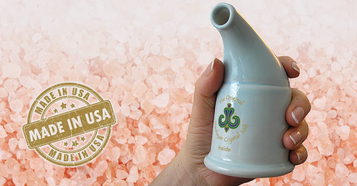 Close up of the ergonomic ceramic mouthpiece on the authentic salt therapy inhaler