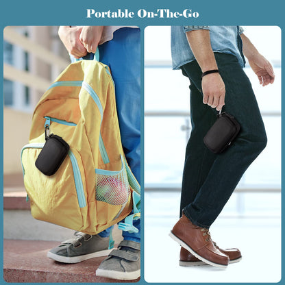 MEDMAX black travel storage pouch illustrating the compact dimensions for easy transport