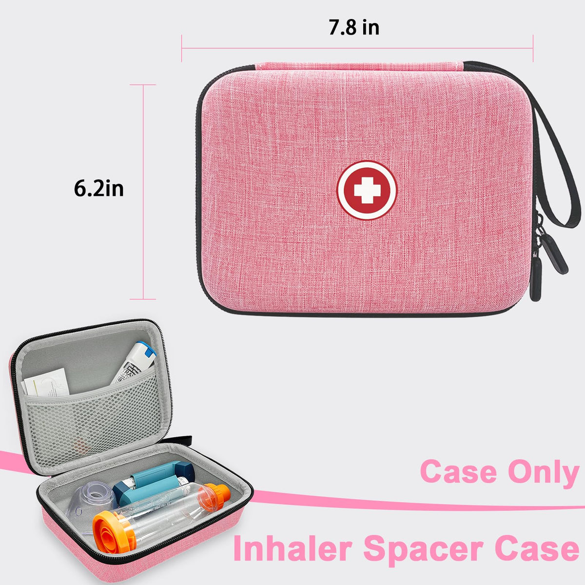 Klawdsky pink travel pouch highlighting the durable double zipper system