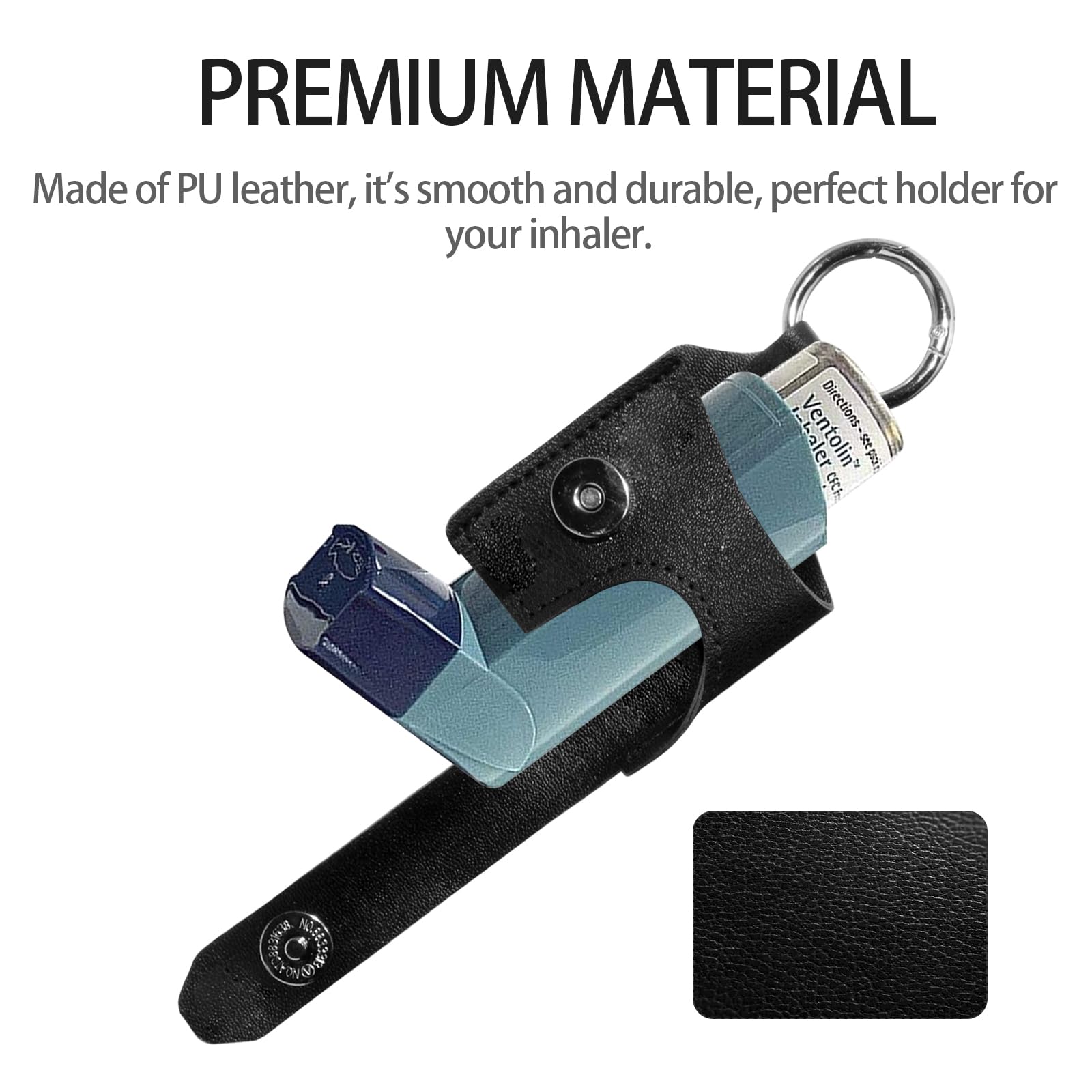 KEECAO protective mini holster displaying the sturdy metal carabiner clip attachment.