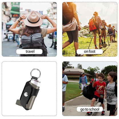 Handy inhaler holster case showing safe storage dimensions suitable for kids and adults.