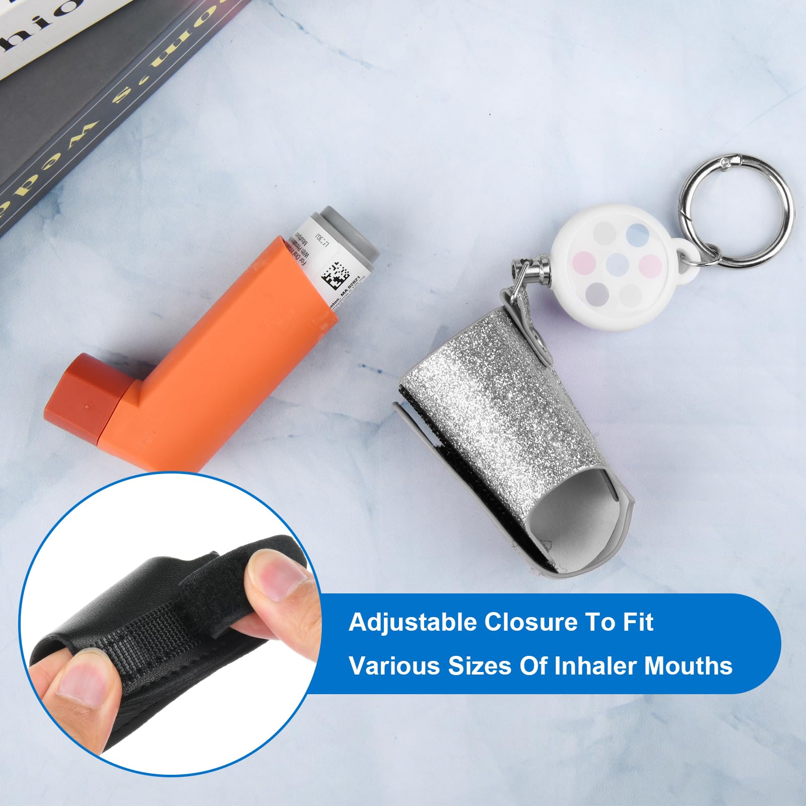 Compact medical puffer carrying case with adjustable closure strap for secure travel