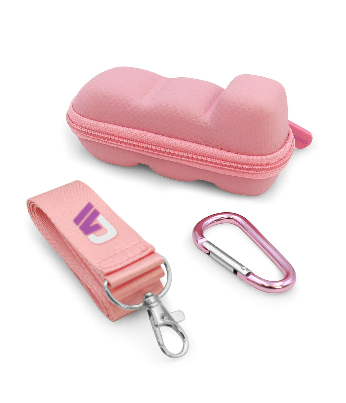 CASEMATIX pink dust-proof inhaler pouch showing the integrated belt loop for travel
