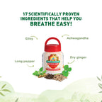 Pankajakasthuri Breathe Easy 200 grams container showing ingredient label