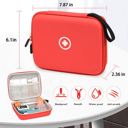 Fukumi portable hard shell medical bag with compact travel handle design
