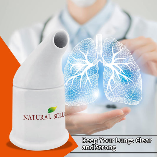 Ceramic halotherapy pocket inhaler base detailing the removable plug for salt refills