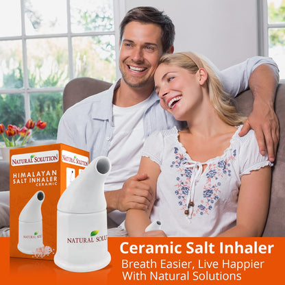 Natural solution ceramic pipe showing the ergonomic mouthpiece design for breathing therapy