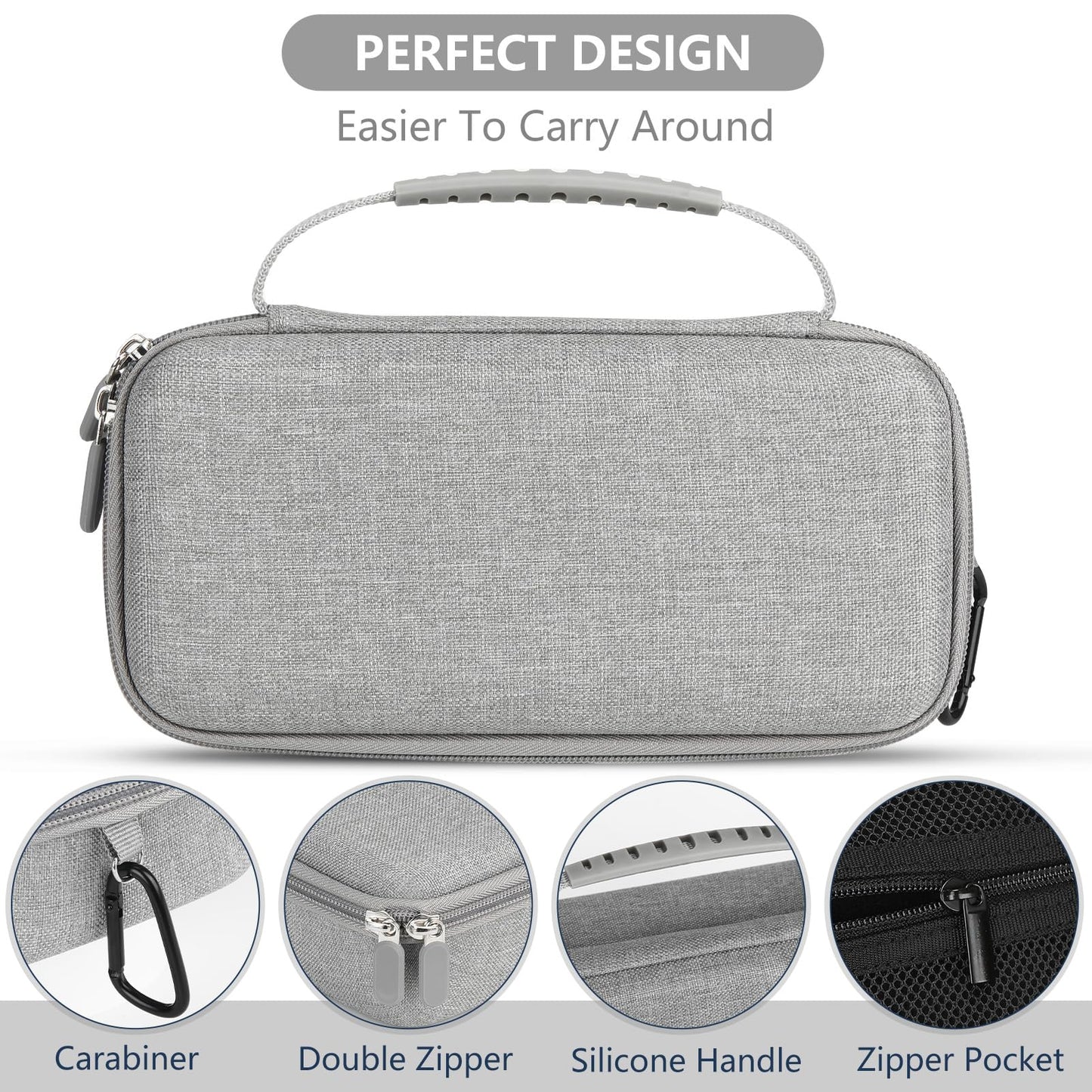 WFDL portable nebulizer bag side angle highlighting the durable double zippers.