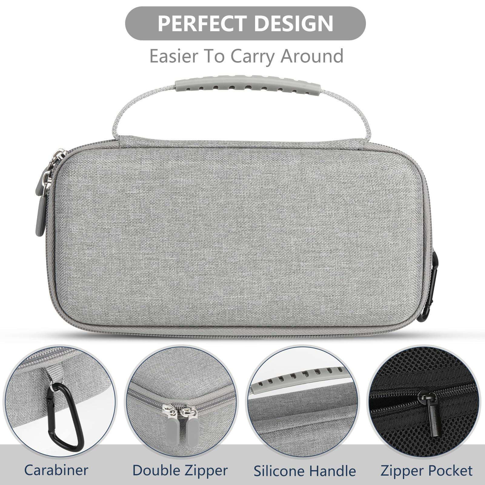 WFDL portable nebulizer bag side angle highlighting the durable double zippers.