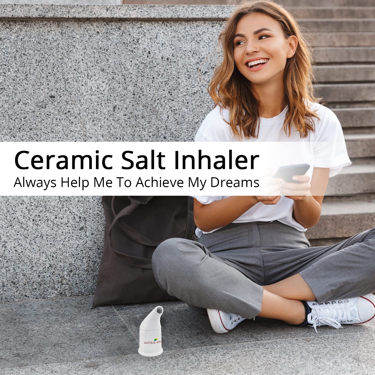 Close up view of the food grade ceramic material used in the natural solution inhaler