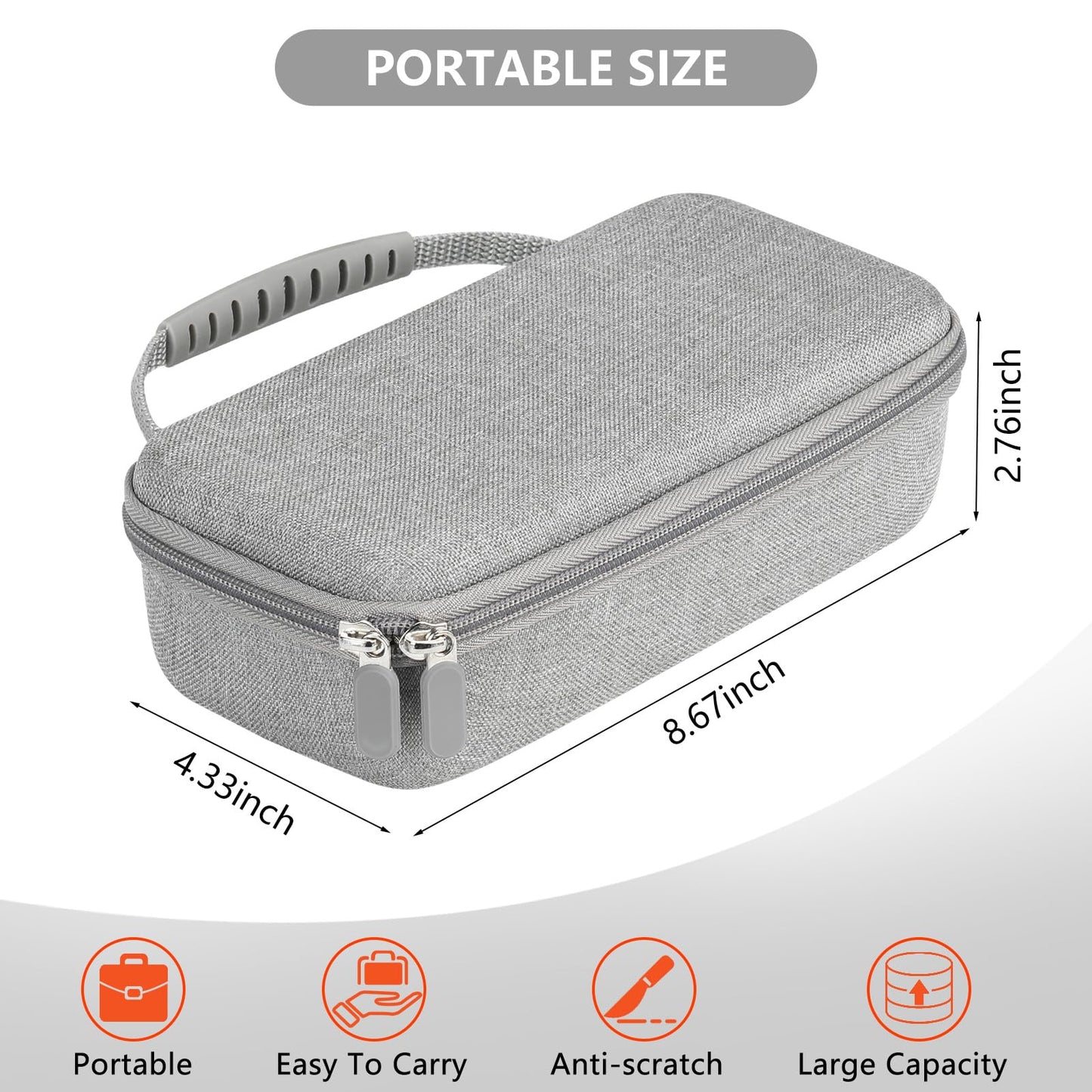 WFDL hard shell travel case back view detailing the smooth water resistant exterior material.