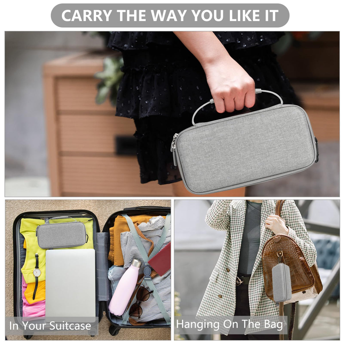 WFDL respiratory travel bag attached to a backpack demonstrating outdoor portability for kids.