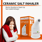 Natural Solution Himalayan pink salt inhaler white ceramic device close up