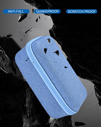 Stukcaze travel container close-up highlighting the water resistant internal plastic lining.