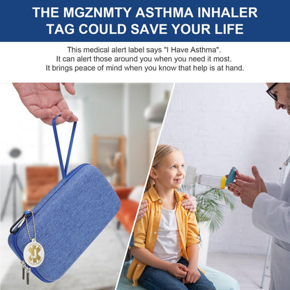 MGZNMTY medical organizer case showcasing the included emergency medical identification card and alert tag.